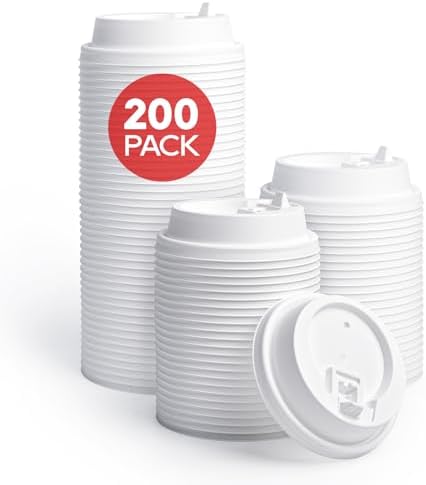 Amazon.com: LITOPAK 200 Count Coffee Cup Lids, Black 3.54'' Disposable ...