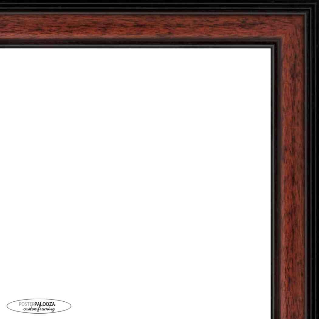 Poster Palooza 5x7 Inch Traditional Mahogany Complete Wood Picture Frame with UV Acrylic Plexiglass, Foam Board Backing & Hardware Included - 5x7 Inch Frame