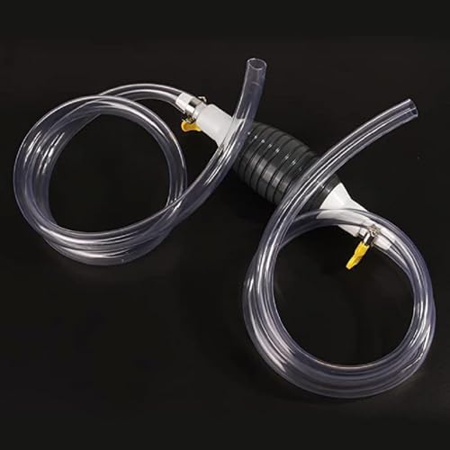 Image of Manual Oil Pump with 6.5 Feet PVC Pipe - Multifunction Fuel Transfer Siphon Pump for Gasoline, Diesel, Water & Fish Tank Exchange | Hand Suction Pump for Car, Bike, Aquarium and Emergency Use