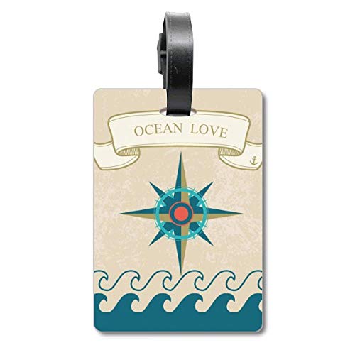 Étiquette bagage boussole Ocean Love pour valise et vacances