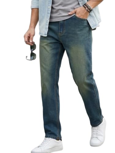 Image of Urbano Fashion Men's Straight Fit Heavy Washed Jeans Stretchable