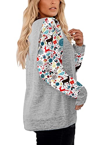 Ugly Christmas Sweater For Women Plus Size Long Sleeve Raglan Sweatshirts Casual Tops Gycb 22W #TOP2