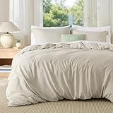 Bedsure Duvet Cover Queen Size - Soft Double Brushed Bedding Set for Kids & Adults, Zipper Closure, 3 Pieces, Includes 1 Duvet Cover (90'x90') & 2 Pillow Shams, NO Comforter, Linen