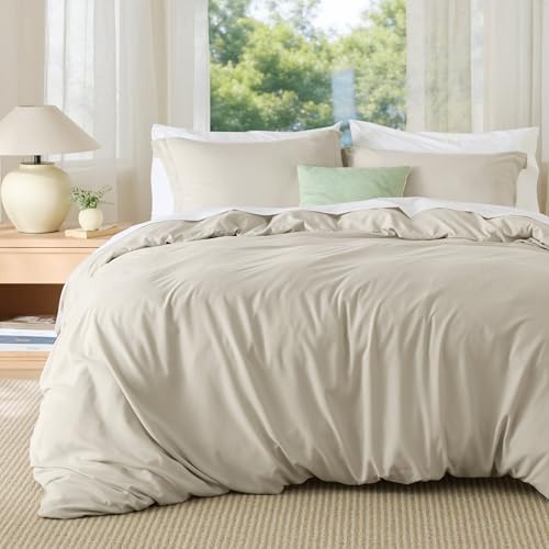 Bedsure Duvet Cover Queen Size - Soft Double Brushed Bedding