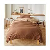 [ニッセン] なめらかリバーシブル掛け布団カバー（防ダニ・両サイドファスナー） ブラウン シングル