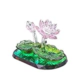 H&D Crystal Lotus Flower Figurine Glass Ornaments Table Decoration