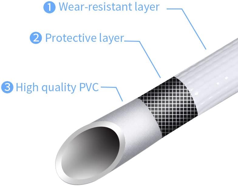 Miniatura 4 de Manguera de drenaje del deshumidificador 34" FHT, PVC grueso para evitar torceduras, interfaces de acero laminado para evitar goteo