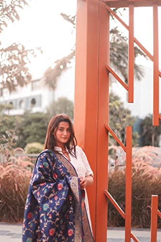 Image of DEVANGI Women's Floral Silk Blend Dupatta
