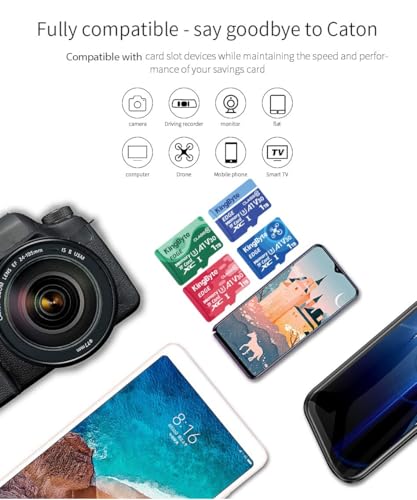 Image of Micro SD Card - High Speed MicroSD Memory Card Class 10 UHS-I - Micro SDXC TF Card for Android Smartphone, Tablet, GoPro, Camera, Nintendo Switch, Dash Cam, Drone (128, GB)