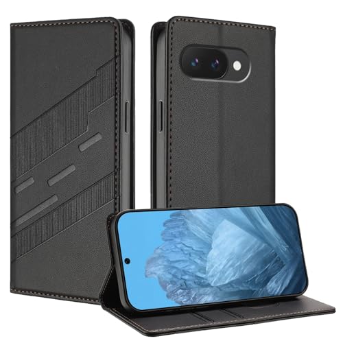 Coque Google Pixel 10 Pro étui portefeuille à rabat magnétique noir anti-rayures