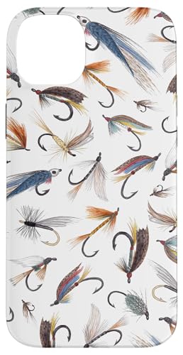 Fly Fishing Lures - Hand Painted Watercolor Illustration �X�}�z�P�[�X iPhone 14 Plus �p