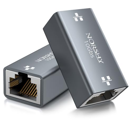 Adaptador RJ45 Hembra a Hembra 10Gbps, RJ45 Conector de Extensión LAN Acoplador, Empalme RJ 45 para Cable Red para Cable Ethernet Cat8, Cat7, Cat6, Cat5, Cat5e, 2 Unidades