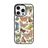 CASETiFY Compact Case for iPhone 16 Pro [Lightweight / 4 ft. 2X Military Grade Drop Protection/Slim] - Butterfly Study - Clear Black