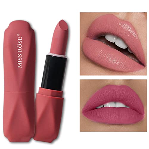 Conjunto de Batom - Batom Matte Maquiagem Gloss Aveludado - Brilho labial nude altamente pigmentado,