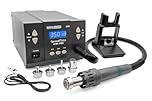 QUICK QU861DW - Stazione saldante professionale ad aria calda, regolabile, 1000 Watt, intervallo di temperatura 100-500 °C, SMD, funzione di calibrazione, standby, sistema di raffreddamento automatico