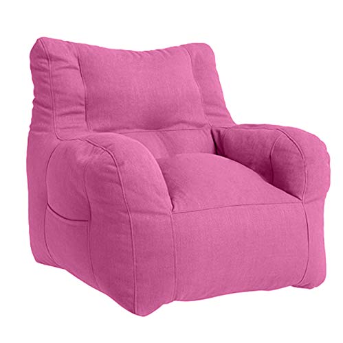 Riyifer Beanbag Chair Cover Without Filler, Removable Machine Wash Sofa Cover For Leisure Armrest Premium Breathable Canvas Fabric For Kids And Adults,Pink,80X80X75Cm #TOP4