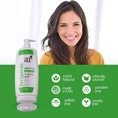 Artnaturals Tea Tree Conditioner - Patented Dual Dispensing Bottle -16 Fl Oz / 473Ml - Get Every Last Drop - Sulfate Free –100% Pure Natural Therapeutic Grade Tea Tree Essential Oil - For Dandruff, Sensitive, Itchy, Dry Scalp #TOP4