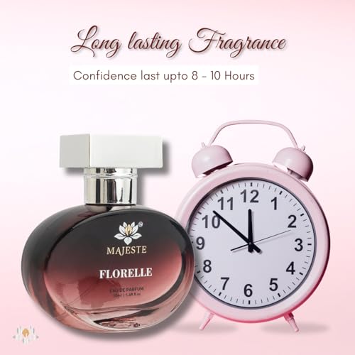 Image of Florelle Luxury Woman Eau De Parfum With Mandarin Orange, Fruits & Patchouli Premium, Long Lasting Floral (Pheony Rose) & Woody Fragrance Liquid EDP For Women, 50ml - Pack of 2