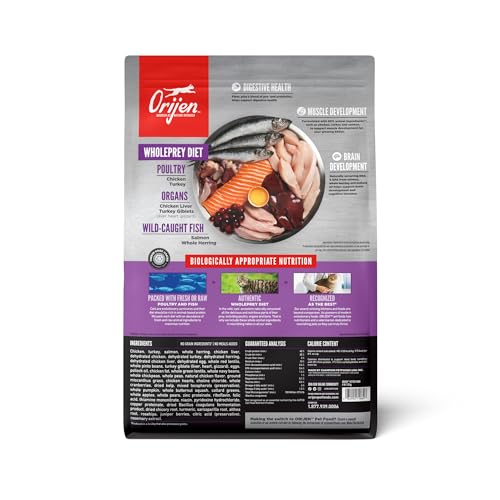 ORIJEN Grain Free High Protein Premium Dry Cat Food Kitten Recipe 4lb Bag