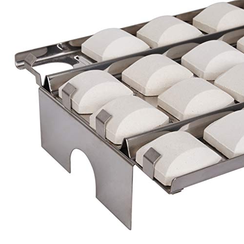 GasSaf Heat Plate for Lynx CS30, L27, L30, L30PSP, L30APSFR, L36, L42, L54, LBQ27FR Gas Grill, 50-Pack Ceramic Briquettes & 2-Pack Stainless Steel Briquette Trays by GasSaf - Image 4