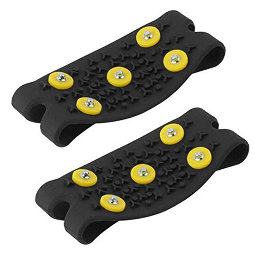 Yuyeran 2 Pairs Anti Slip Mountaineering Climbing Crampon Spikes Shoes Ice Gripper Shoes Covers #TOP1