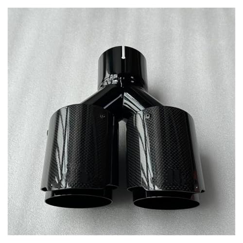 Embout d'échappement double en carbone brillant 57-89mm pour une finition premium