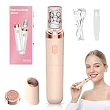 Epilator for Women, 2-in-1 Facial Hair Removal for Women, Portable Designed, Rechargeable, Built-in LED Light for Precision, Painless Hair Remover & Shaver for Face, Lips, Chin, Eyebrows (Peach)