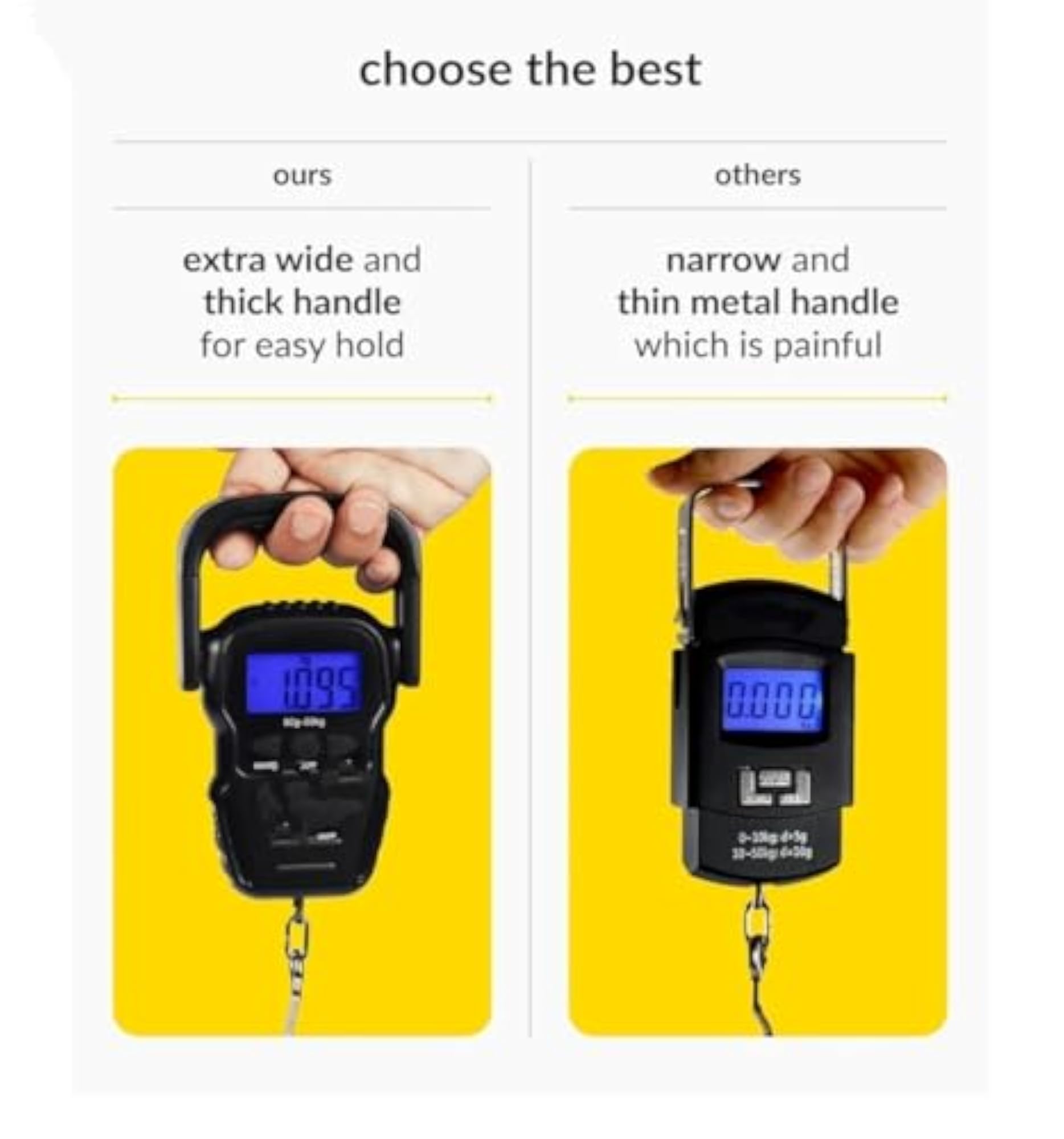 Digital Luggage Scale with LCD Display, Portable Travel Weight Scale
