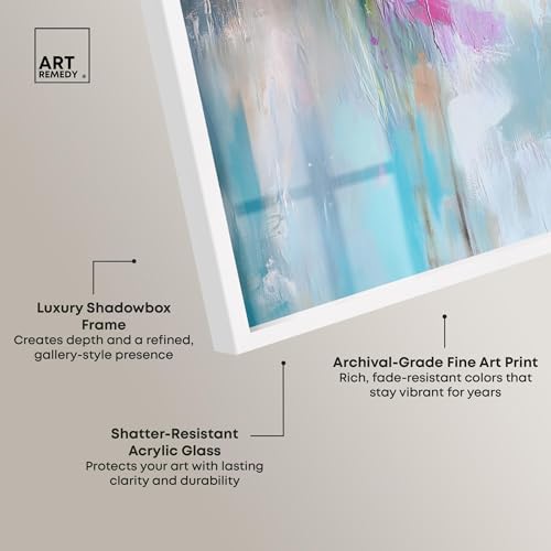 Art Remedy Mauve Mist impression shadowbox de qualité supérieure cadre blanc