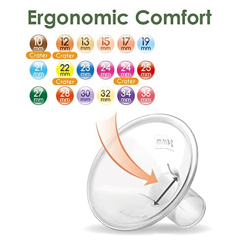 Image of Maymom Brand 2X Two-Piece Small Breastshield with Valve, membranes and Maymom Connector,Compatible with Medela Breast Pumps Top Hole Version. (30 mm) Detachable Clear