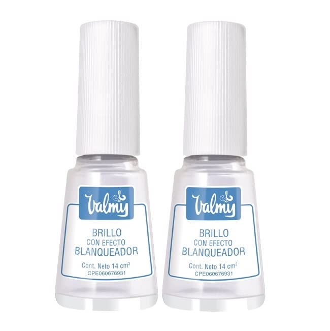Valmy, Pack con Dos Esmaltes Tratamiento Blanquedor De Uñas, Con Efecto Blanqueador Para Uñas Manchadas Y Amarillas (14ml Cada Unidad)
