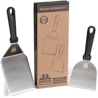 Grillspachtel Edelstahl 304 Set – Plancha Zubehör inkl. Plancha Spachtel und Grill Schaber. Grill Spachtel, Grillwender Edelstahl, für BBQ, Teppanyaki, EU-Lebensmittelzertifiziert, 10 Jahre Garantie