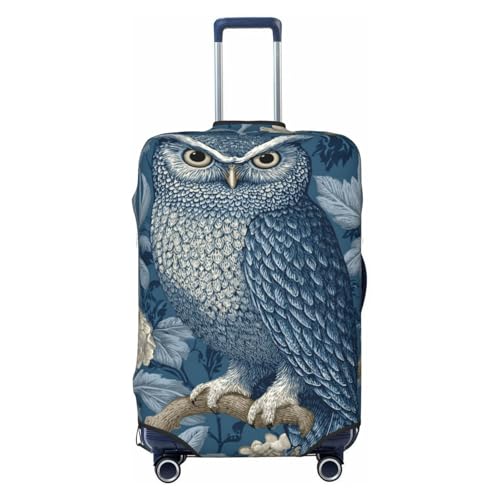 Owl Perched On Branch Elastic Travel Luggage Covers Dustproof Scratch-Resistant Suitcase Protector Fit 22-24 Inch