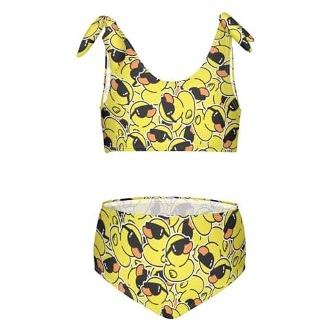 SLHKPNS Ducks Sunglasses Girls Two Piece Tankini Swimsuit Cartoon Summer Swimwear 9-10T Cover