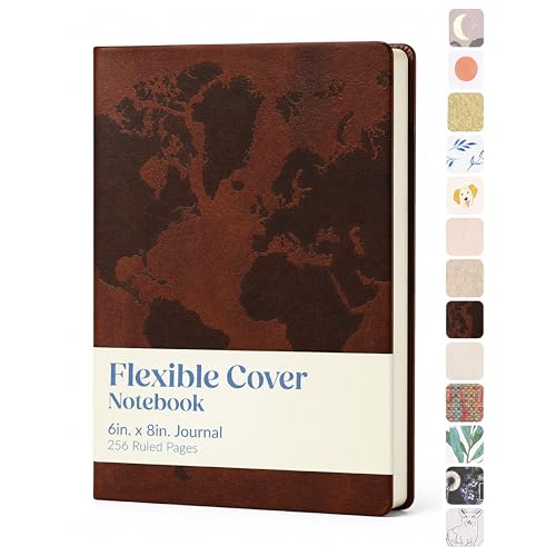 Carnet pour le travail et l'école World Traveler A5 à feuilles lignées