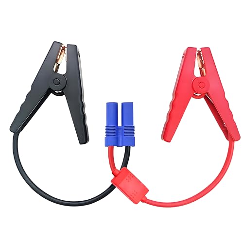 YETOR 10AWG EC5 Jump Starter Cable with Battery Clamps,with Anti-Reverse Charging Protection Replacement Alligator Clip Clamp to EC5 Cables Emergency Car Jump Starter Booster.