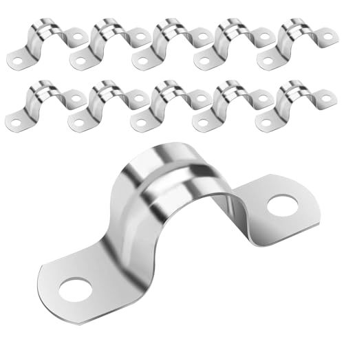 Ezitruz 30 abrazaderas de tubo en U de 20 mm, soporte para tubos de acero inoxidable 304, tipo U, abrazaderas de fijación para tubos de gas, tubos de agua, paredes y cables