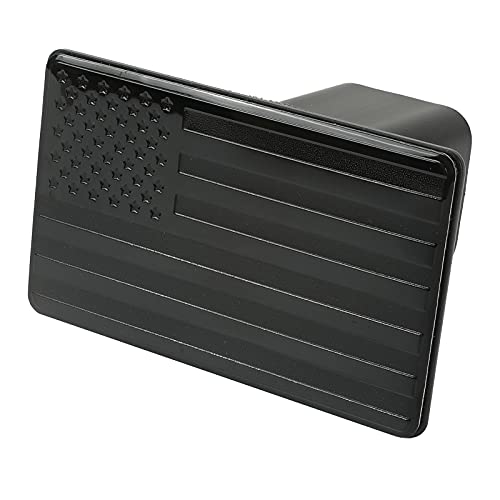Winunite Black Towing Hitch Cover For 2" Inch Trailer Rear Receivers Plug Covers With Usa American Flag Metal Emblem Guard For Trucks Cars Suv #TOP6