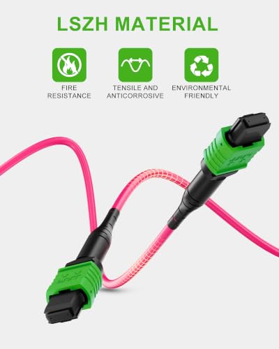 Image of VANDESAI OM4 MPO-16 Fiber Patch Cable, Multimode Female Type B, 5M /16.4FT