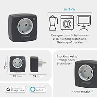 Homematic IP Schaltsteckdose, anthrazit – Ansicht 3