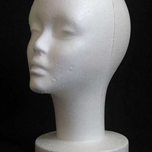 Lurrose Peruca Manequim Cabeça de Isopor 4Pcs Exibição Perucas Das Mulheres Chapéus Cabeça Cabeça Mo
