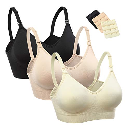 Image of Wingslove Women's Seamless Nursing Bra Breastfeeding Comfort Padded Maternity Bra Pregnant Sleep Bralette