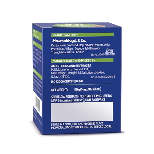 Image of Society One Minute Tea | Elaichi Flavour | Made with Cardamom | Flavoured Instant Tea | 14g X 10 Sachets (140g)