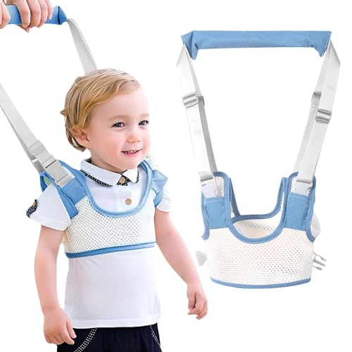RZMZBY Camminare Assistente Per Bambini,Imbracatura Di Sicurezza,Detachable Redini Primi Passi,per Baby 9-24 mesi Blu
