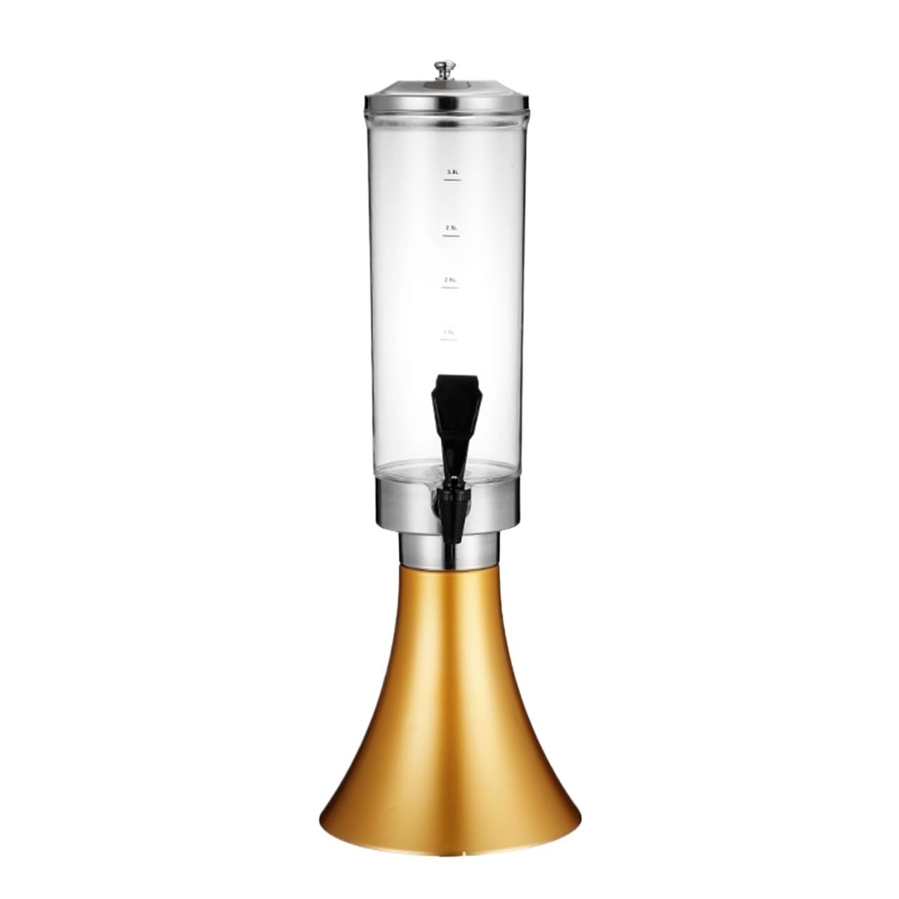 MYUYEE Beverage Dispenser,Juice 100Oz/3L Draft Beer Dispenser Tabletop Drink Dispensers For Party Drink Tower (Gold 22X61Cm)