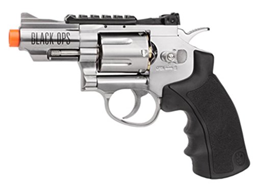 black ops / wg co2 airsoft revolver, silver, 2.5 airsoft gun(Airsoft Gun)