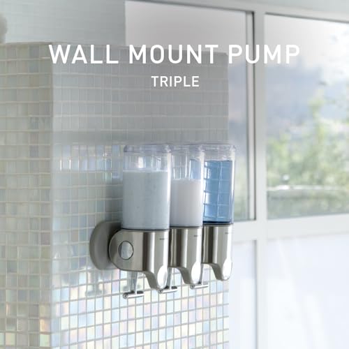simplehuman BT1029 Wall Mount Pump 15.5 fl oz (444 ml) x 3 Triple Silver