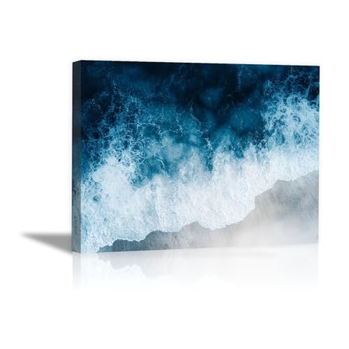 Pintura para sala de estar de olas azules: dale vida a tus paredes vacías