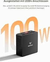 MINIS FORUM UM690L Slim Mini PC, AMD Ryzen 9 6900HX 8-Core-Prozessor bis zu 4,9 GHz mit AMD Radeon 680M, 16 GB LPDDR5(On Board, bis zu 6400MT/s)/512GB SSD, HDMI/USB4/DP, USB 3.2 x 2, WiFi 6E, BT5.2 – Ansicht 5