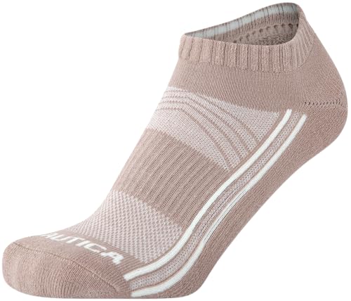 Image of Nautica Womens No Show Socks Moisture Wicking Low Cut Ankle Socks, 12 Pack | Moisture Wicking Dri-Motion Fabric, Cushioned Key Areas, Banded Arch Support, No Show Low Cut, Shoe Size 4-10